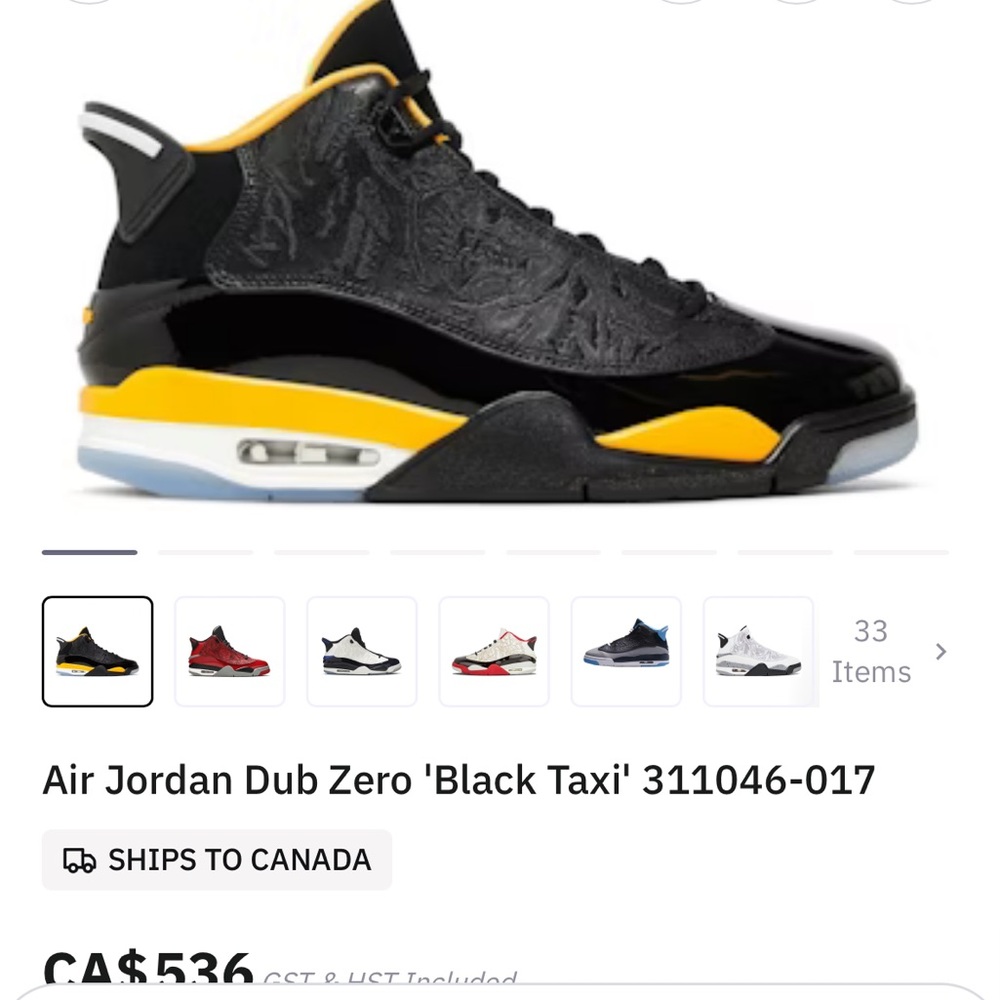 Air Jordan Dub Zero Black Taxi Men’s Black & Yellow HighTop Excellent condition